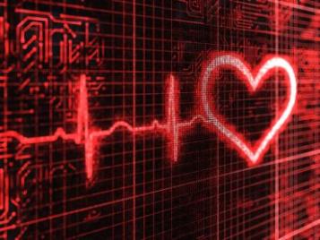 EKG showing a heart design