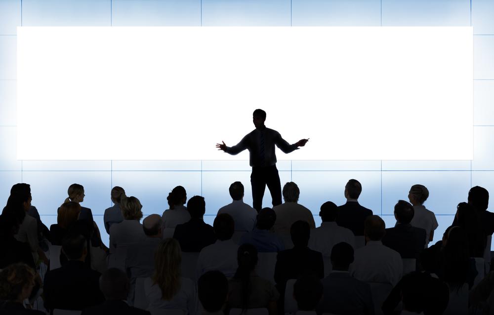 Art of a person giving a presentation