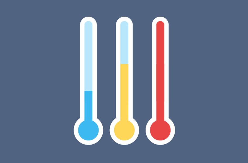 illustration of three thermometers