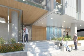 Rendering of the Child, Teen and Family Center entrance